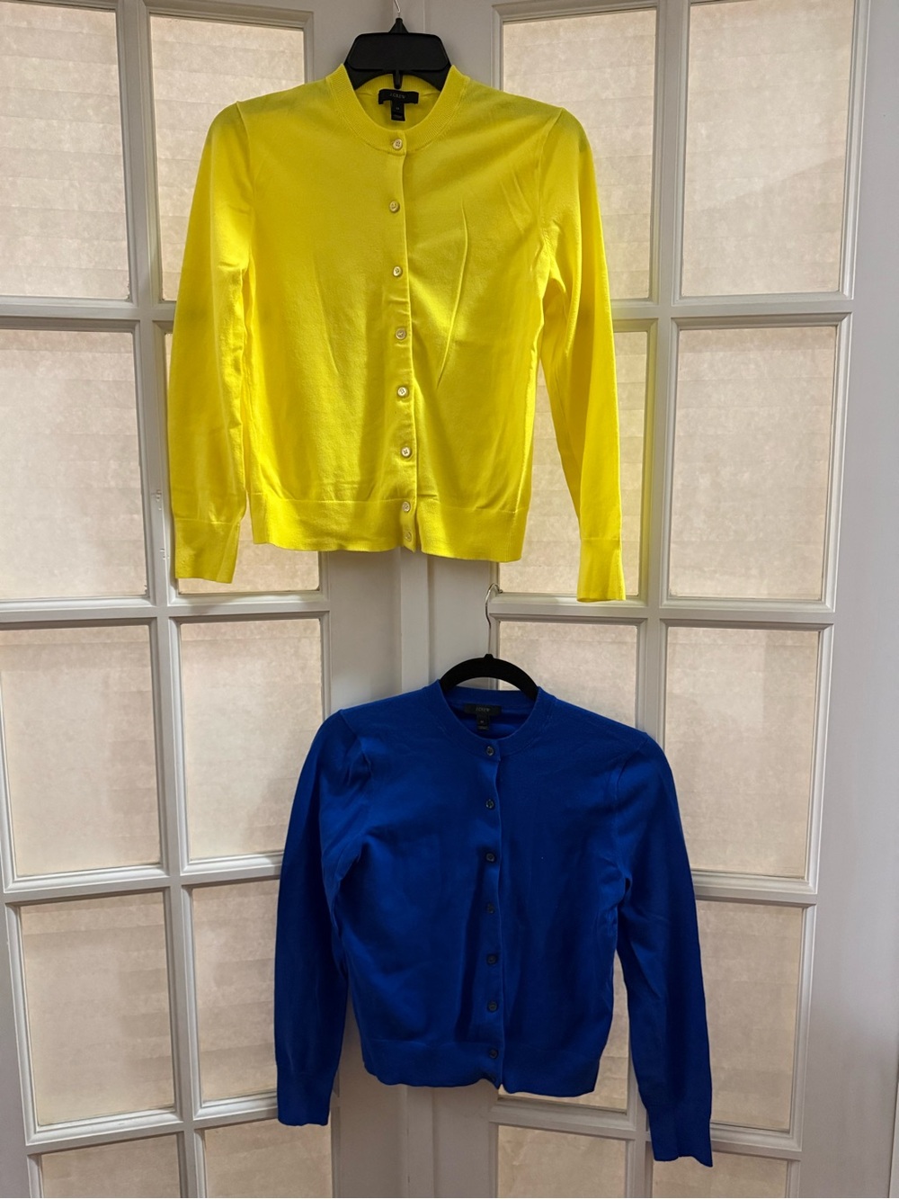 J. Crew Women’s Crewneck Cardigans in Royal Blue and Bright Yellow (2 Pack) - Picture 4 of 5